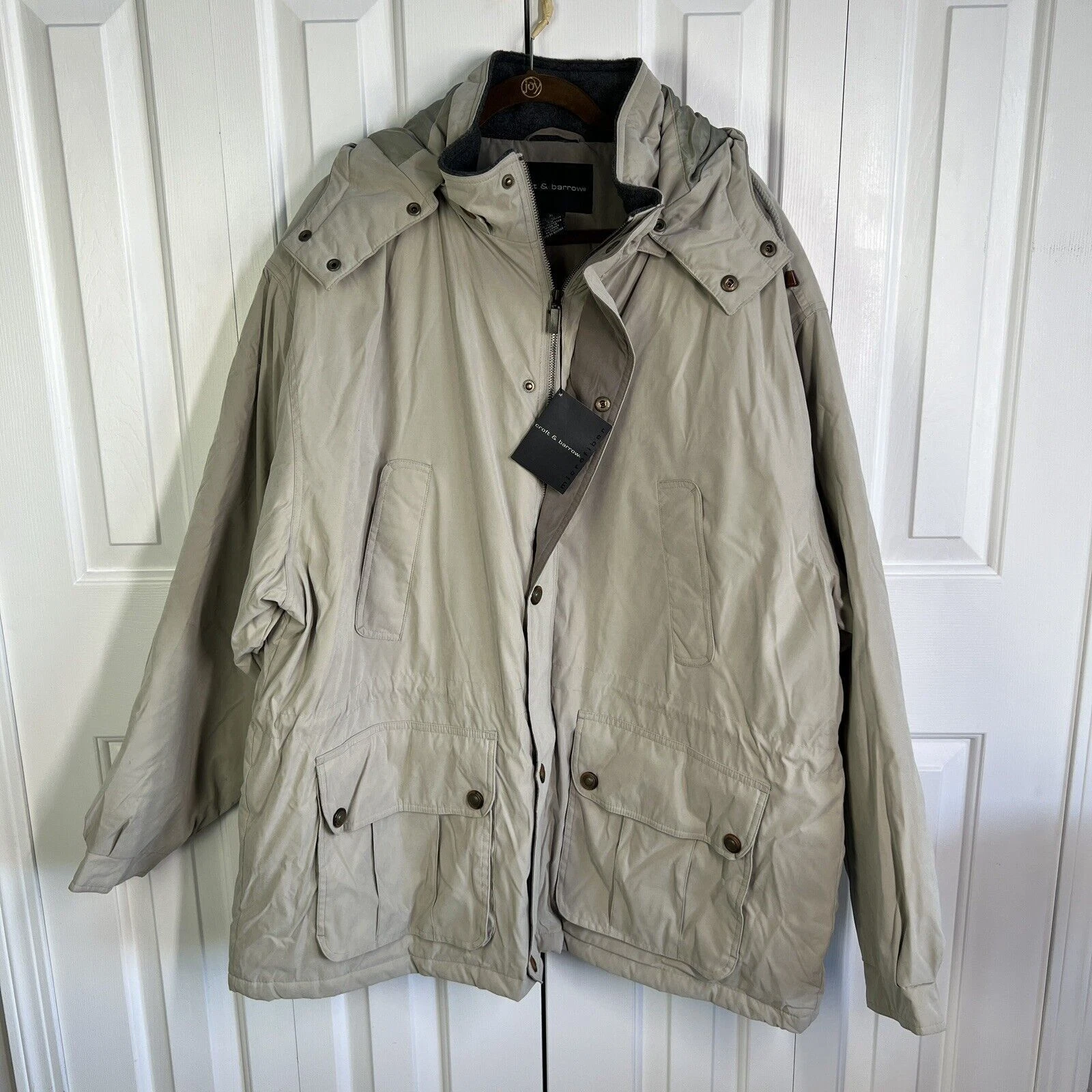 Vintage Croft & Barrow Men’s XL Stone Insulated Hooded Zip Up Winter Jacket NEW