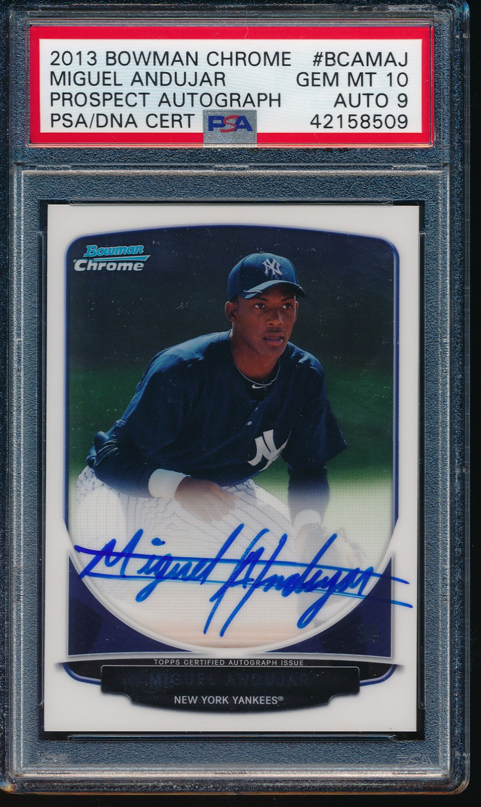 PSA 10 PSA/DNA 9 MIGUEL ANDUJAR AUTO 1st 2013 Bowman Chrome Rookie RC GEM MINT