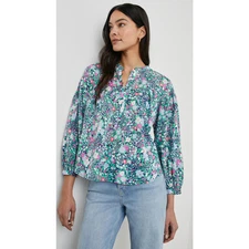 Rails Beach Cotton Ellison Top in Navy Leilani Florals Size Small