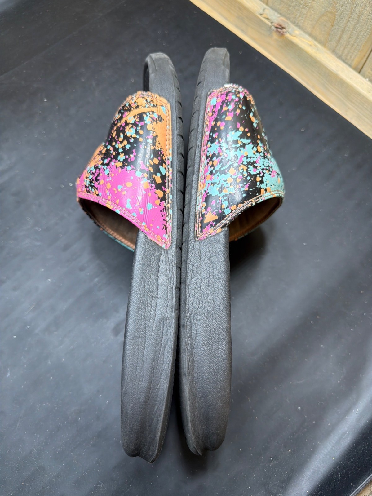 Nike Benassi JDI Slides Multicolor Splatter Womens 10 / Mens 8.5 thumbnail 6