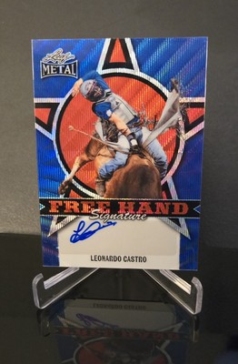 #d/20 AUTO   LEONARDO CASTRO SSP 2024 Leaf Metal PBR Free Hand Blue Wave Signed