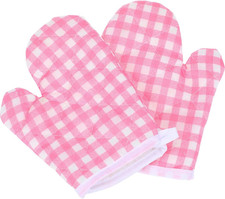 2Pcs Kids Oven Mitts for Children Play Kitchen, Microwave Oven Gloves Kitchen Ba
