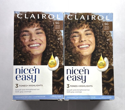 Clairol Nice'n Easy  Permanent Hair Color 5G Natural Medium Golden Brown -2 Pack