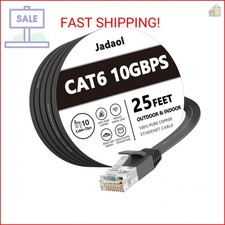 Jadaol Cat 6 Ethernet Cable 25 ft, 10Gbps Support Cat8 Cat7 Network, Flat RJ45 L