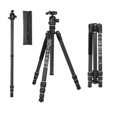 Carbon Fiber Tripod for with 360  Panorama Ball Head, 1/4" Arca QR Plate, Por...