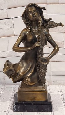 Western Stil Bronze Statue: Damen Saxophone Player Heim, Büro, & Café Dekor