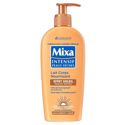 Mixa Sonneneffekt Selbstbräuner matte Haut - 250 ml - feuchtigkeitsspendend - Mini Glitzer