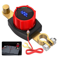 Top Post Battery Disconnect Switch 12V-48V with Led Voltmeter, DC