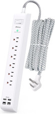 Surge Protector Power Strip 10 Ft with 4 USB Ports 2 USB-C 6 AC Outlets, Flat Pl