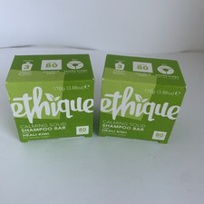 2 x Ethique Heali Kiwi Solid Shampoo Bar for Dandruff Flaky Scalp Plastic-Free