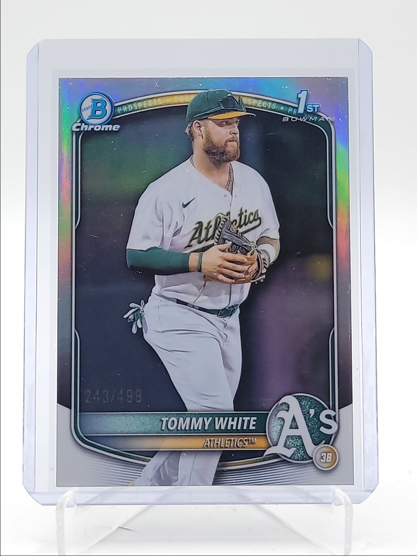 TOMMY WHITE 2025 BOWMAN CHROME 1ST REFRACTOR ATHLETICS /499 Q0398