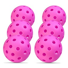 6pcs Pickleball Balls, 40 Holes Outdoor/Indoor Pickleballs Fit for All Style ...