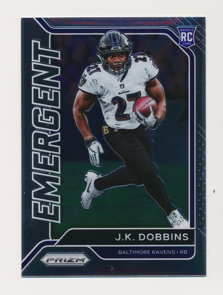 2020 Panini Prizm Emergent RC Rookie JK Dobbins #5 Baltimore Ravens