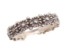 925 Sterling Silver Vintage Ring BOMA Floral Carved Tiara  Sz 8  RG32554