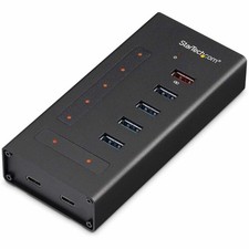 StarTech 7 Port USB C Hub - 2x USB-C 5x USB-A - Mountable Metal USB 3.0 Type-C