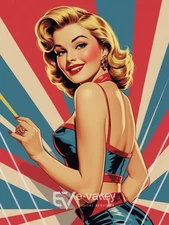 Digital Product HD IMAGE For Print PINUP GIRL Retro VINTAGE Poster PHOTO Picture