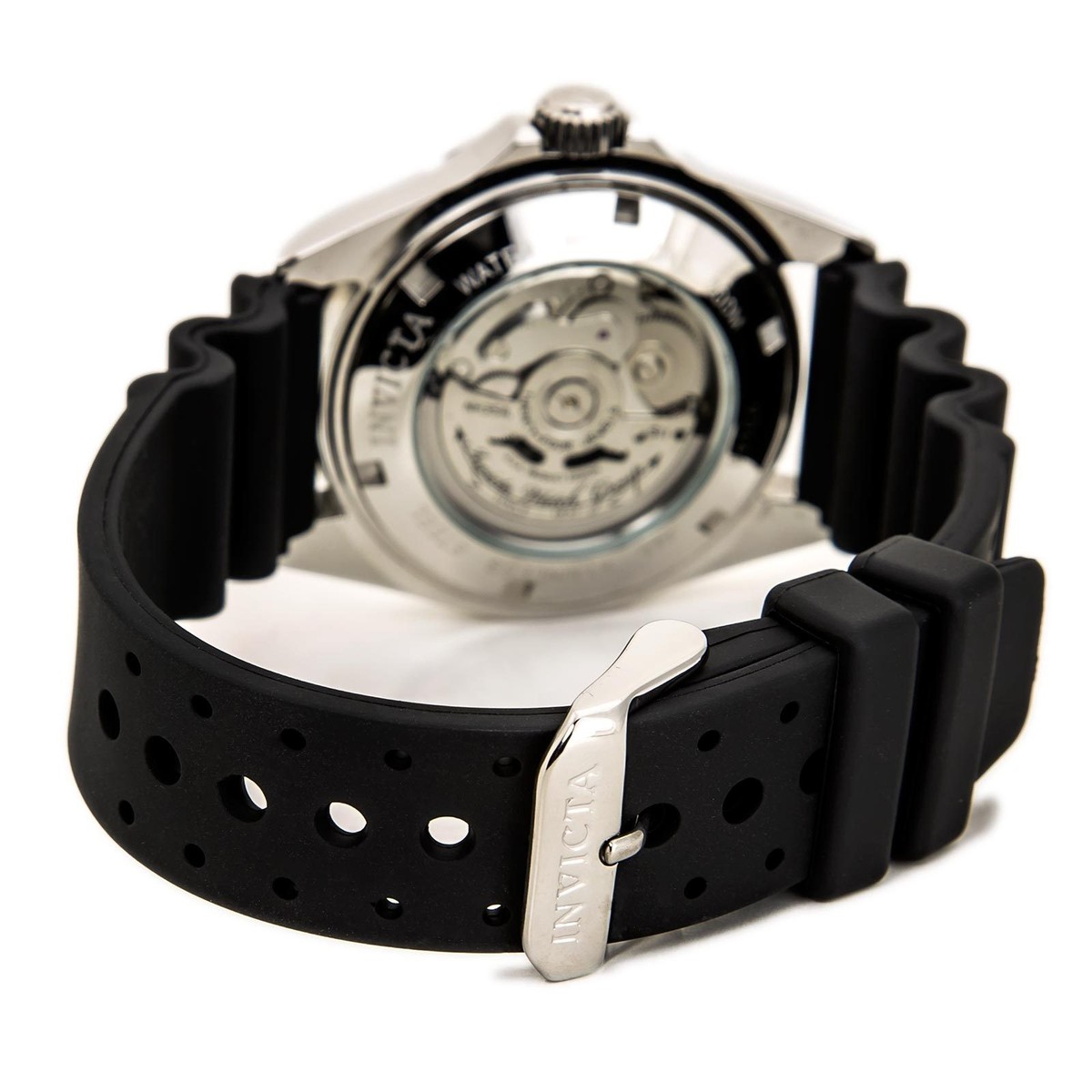 Invicta Pro Diver 40mm Silver Stainless Steel Case, Black