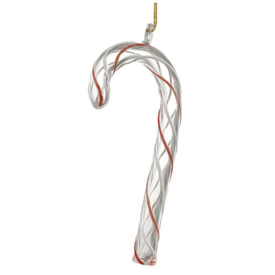 shishi Red and White Candy Cane Ornament Bauble