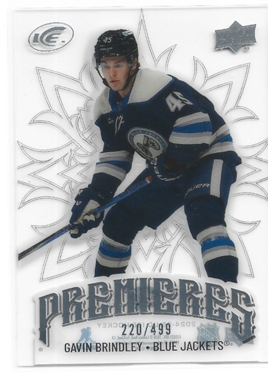 24-25 Upper Deck Ice Premieres /499 Gavin Brindley #217