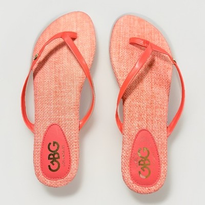 GBG Los Angeles Coral Pink Flip Flop Sandals Womens 8.5 Summer Beach