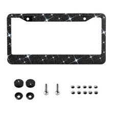Bling License Plate Frame for Women,Sparkle Crystal Bedazzled Rhinestone Lic...