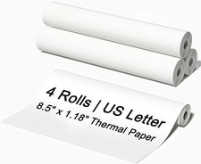 4 Rolls Thermal Paper 8.5x11 Inch for Thermal Printer, US Letter Size