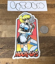 Vintage Hook Ups Skateboards French Maid Sticker Anime Kirchart Jeremy Klein