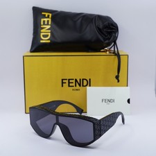 Fendi FE40128I 01A Shiny Black/Grey 138-00-140 Sunglasses New Authentic