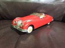 Vintage Bandai Japan Tin Litho Jaguar XK120 Convertible Friction Car Red Works