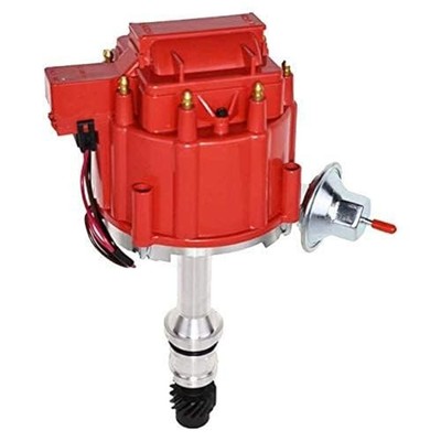  HEI Complete Distributor & Ignition Coil - Red Cap - 65KV High-Voltage 