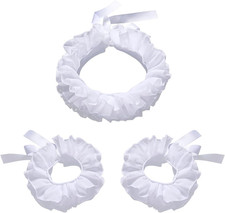 Elizabethan Renaissance Collar Cuffs Set Ruffle Layered Clown Stand Neck Choker