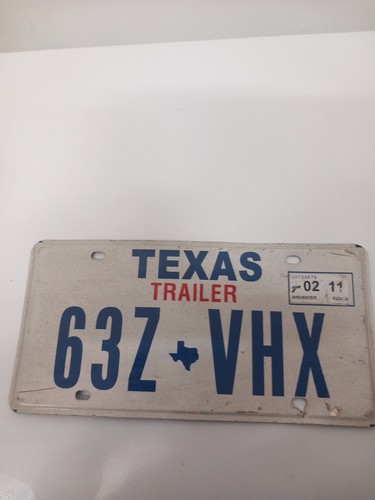 TEXAS TRAILER Car License Plate # 63Z VHX