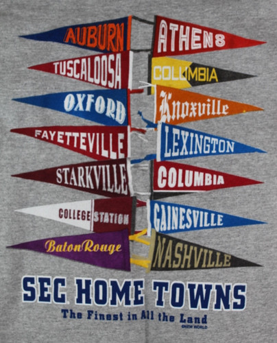 SEC Home Means More Mens Flag Short Sleeve Shirt Gray Size L
