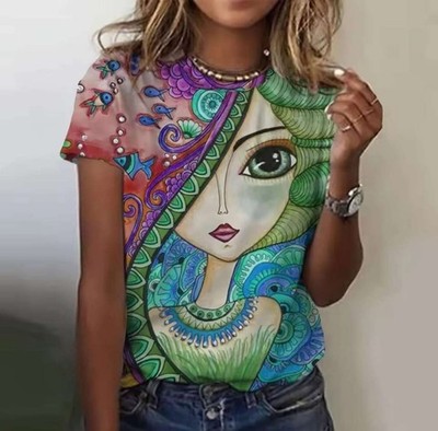 T-Shirt Harajuku Style, Größe XS neu, 10 Stk. Packung
