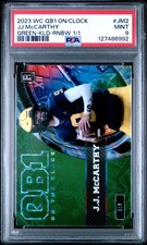 2023 WILD CARD QB1 ON THE CLOCK #JM2 JJ MCCARTHY 1/1 PSA 9