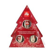 Illy Ground Coffee Bundle 3 Pack - Classico, Intenso and Brasile 4.4oz Tin 05/26