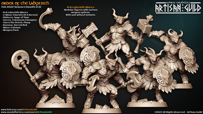 Minotaur Miniatures | Order of the Labyrinth | Fantasy D&D Miniature | Artisan G