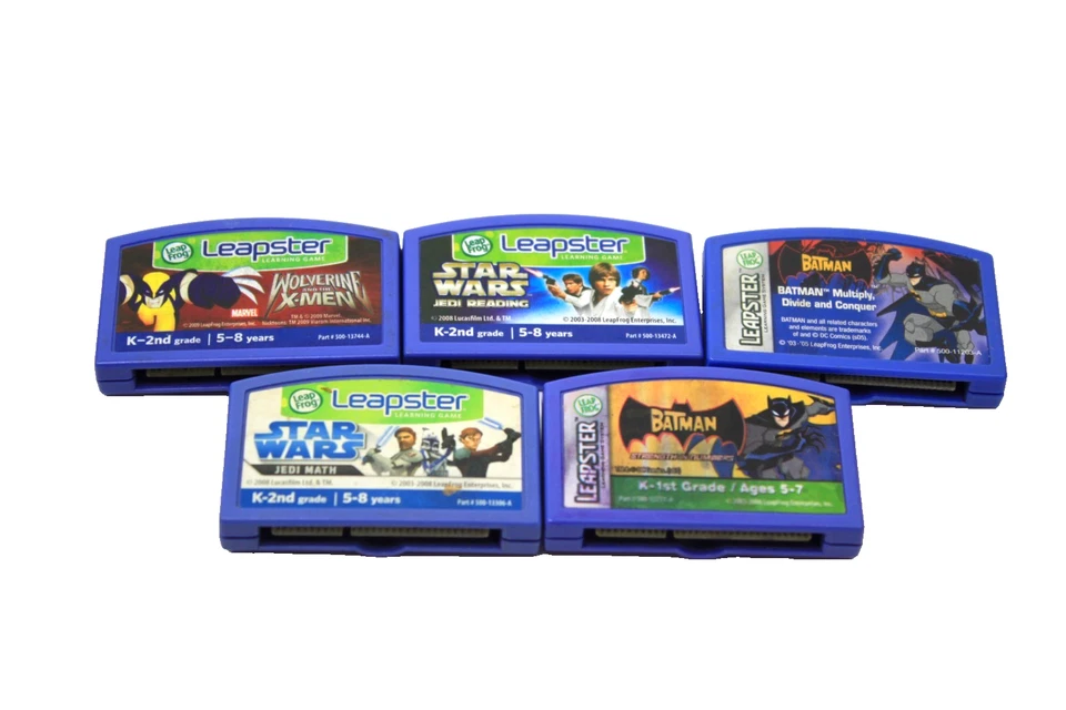 3 Leapster LeapFrog Star Wars (Jedi Reading & Math) Batman - Wolverine Games - Image 2 of 3