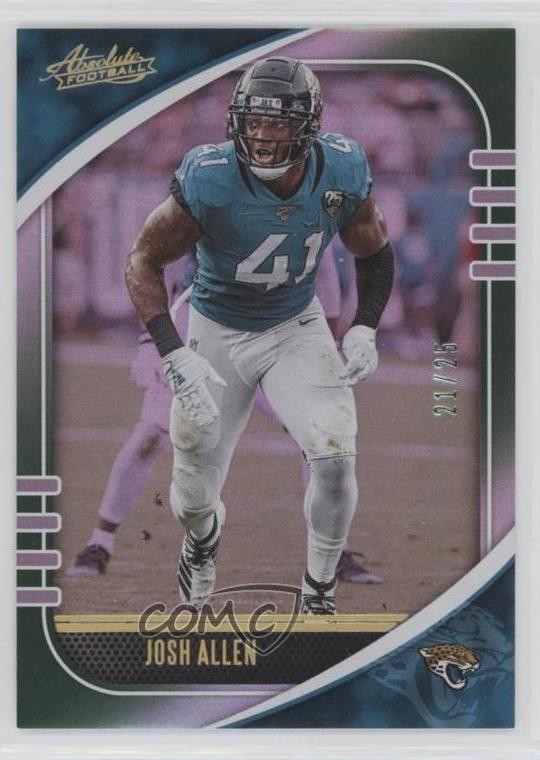 2020 Panini Absolute Spectrum Green 21/25 Josh Hines-Allen Josh Allen #27 9bp