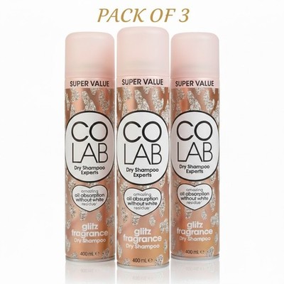 CO LAB Glitz Fragrance Dry Shampoo 400ml x 3er Pack - Super Value Twin Set