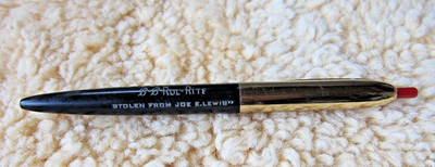 VTG Rol Rite Pen    Stolen From Joe E. Lewis   Redhead Joke   1950s Promo