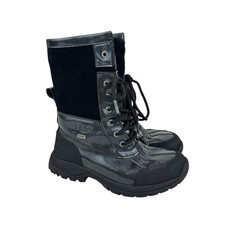 UGG Butte II Kids Winter Boots 3 Black Glitter