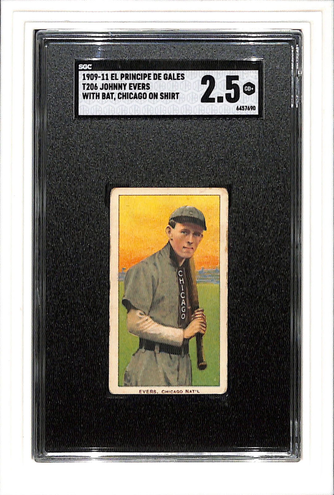 1909-1911 T206 Johnny Evers with Bat - Chicago EPDG SGC 2.5 SN 6457690
