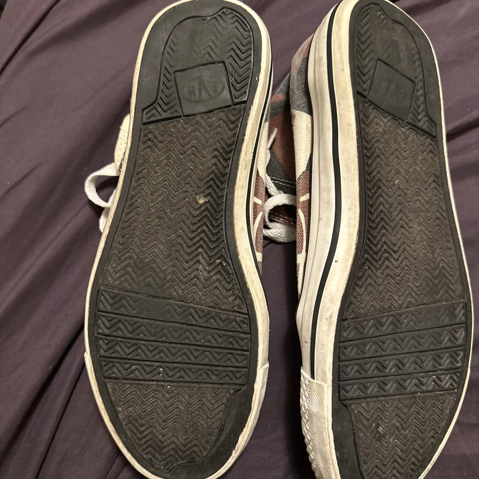 Zapatillas altas EVH Van Halen 5150 rojas/blancas/negras a rayas talla 8,5 para hombre usadas Foto 3 de 4