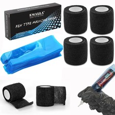 200pcs Machine Covers and 4pcs Grip Tape, Urknall Tattoo 200pcs 4pcs, blue