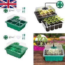 6/12Seed Plant Starter Trays with Grow Light Adjustable Humidity Germination Kit