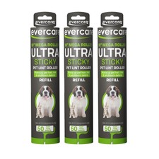 Evercare Pack of 3 All-Purpose Pet Mega Oversized Lint Roller Refills, 50 She...