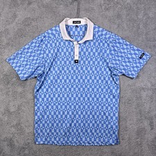 Bad Birdie Polo Shirt Mens L All Over Print Geometric Golf Performance Stretch