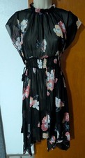 Ulla Johnson Luisa Floral Noir Black Dress 100% Silk Flowy Romantic Size M