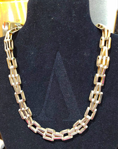 925 Sterling Silver Taxco Mexico Bar Link Chain Necklace, Box Closure ...